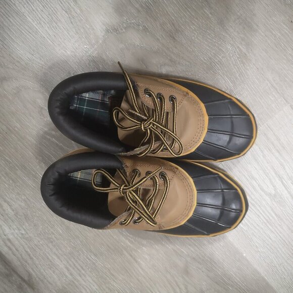 River Land Boots & Shoes Ladies Size 6 Navy Blue & Tan Duck Shoes / Boots - Picture 4 of 8